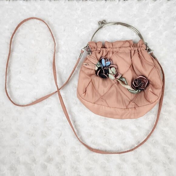 Floral Clutch Purse Bag Rose Pink - Picture 2 of 11